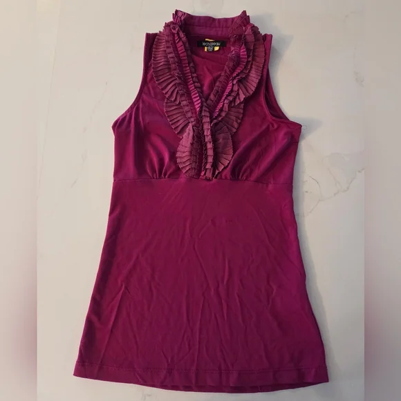 Le Chateau Fuchsia Ruffled Top - Picture 2 of 5